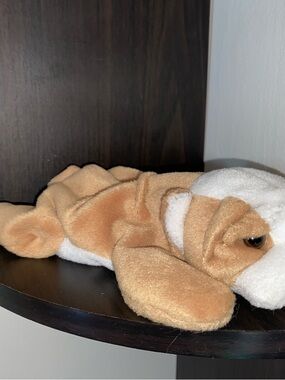 1996 WRINKLES Ty Beanie Babies Brown White BULLDOG Baby NO TAG